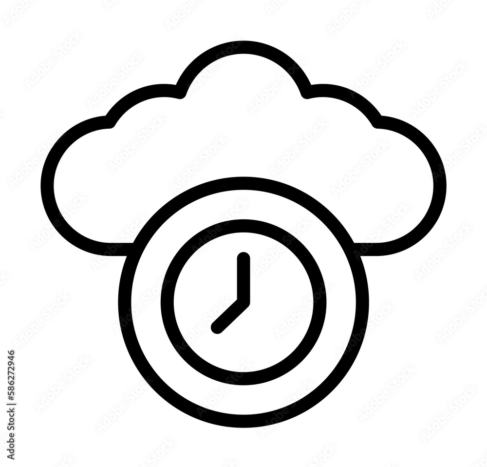Poster cloud, clock icon. simple line, outline elements of internet storage icons for ui and ux, website or