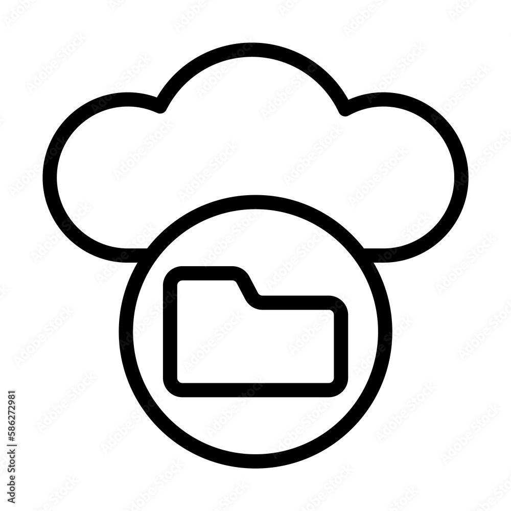 Poster cloud, folder icon. simple line, outline elements of internet storage icons for ui and ux, website o