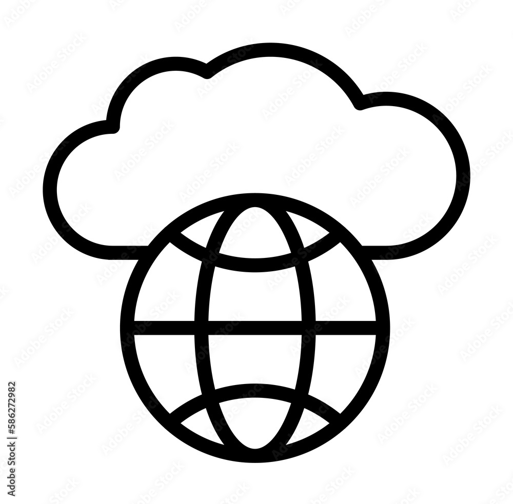 Poster cloud, globe icon. simple line, outline elements of internet storage icons for ui and ux, website or