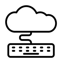 Cloud, keyboard icon. Simple line, outline elements of internet storage icons for ui and ux, website or mobile application