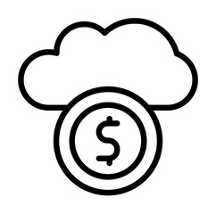 Cloud, dollar icon. Simple line, outline elements of internet storage icons for ui and ux, website or mobile application