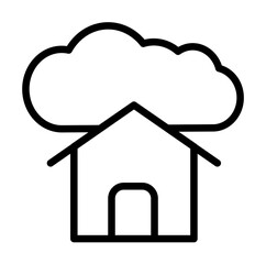 Cloud, house icon. Simple line, outline elements of internet storage icons for ui and ux, website or mobile application