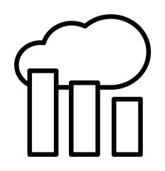 Cloud, chart icon. Simple line, outline elements of internet storage icons for ui and ux, website or mobile application