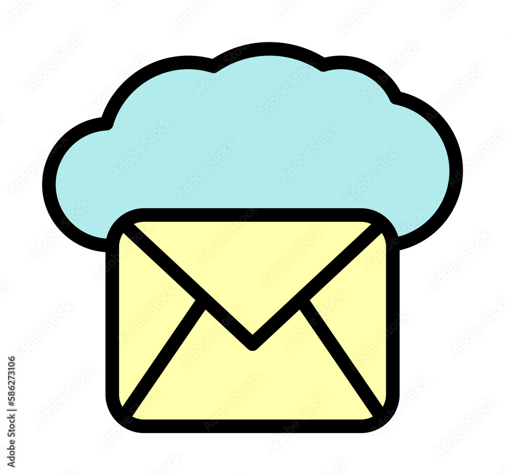 Aufkleber cloud, mail icon. simple color with outline elements of internet storage icons for ui and ux, websit