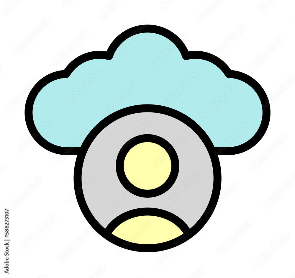 Aufkleber cloud, user icon. simple color with outline elements of internet storage icons for ui and ux, websit