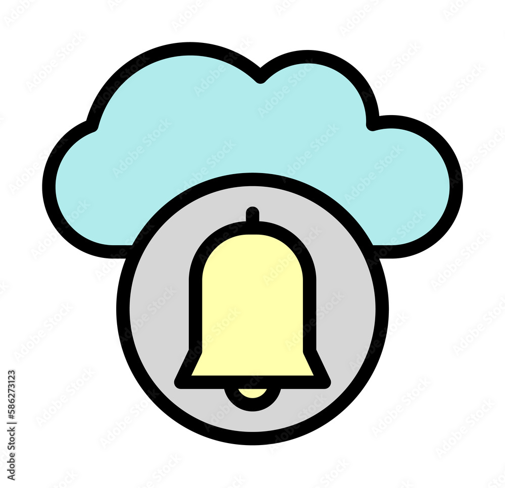 Poster cloud, bell icon. simple color with outline elements of internet storage icons for ui and ux, websit