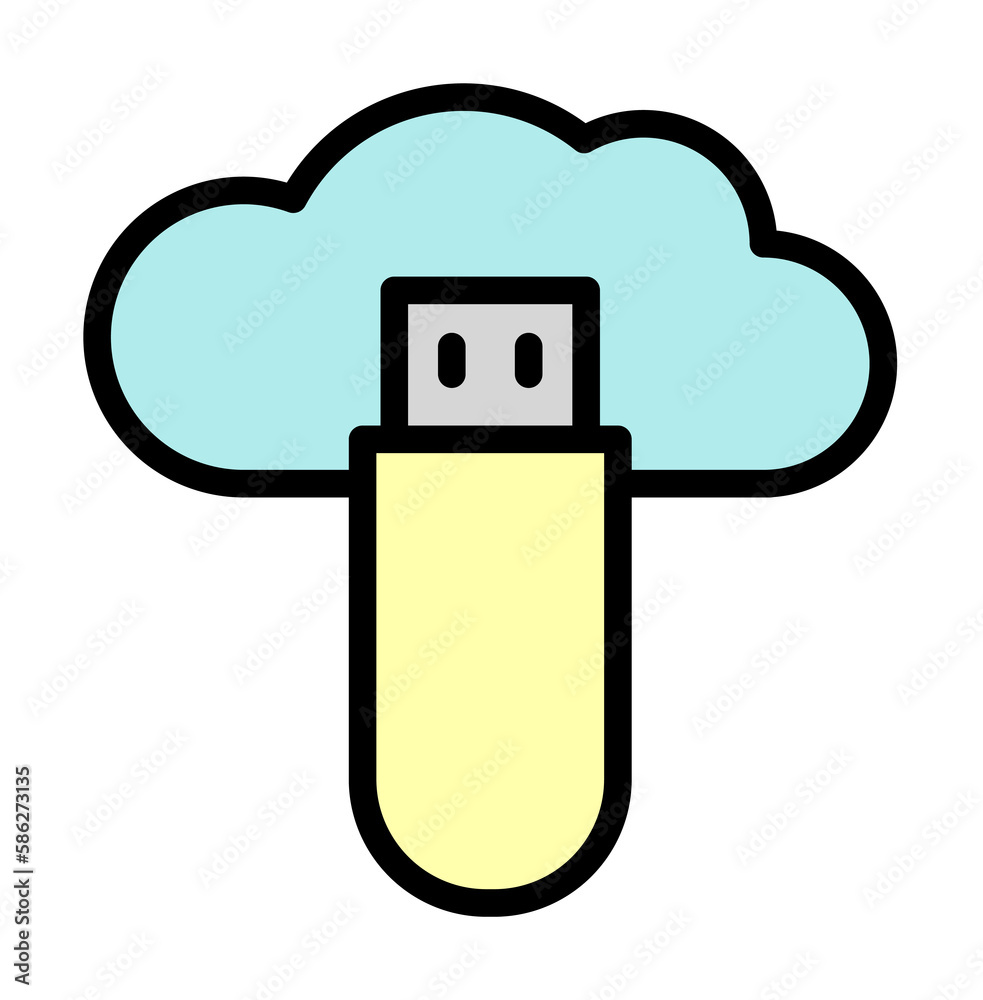 Poster cloud, flashcard icon. simple color with outline elements of internet storage icons for ui and ux, w