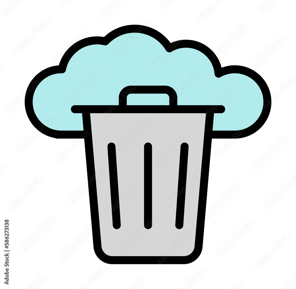 Poster cloud, trash icon. simple color with outline elements of internet storage icons for ui and ux, websi