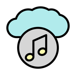 Cloud, note icon. Simple color with outline elements of internet storage icons for ui and ux, website or mobile application