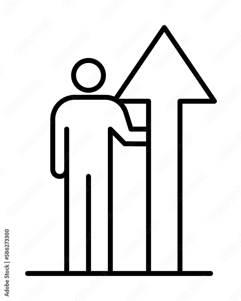Aufkleber arrow up icon. element of conceptual figures icon for mobile concept and web apps. thin line arrow u