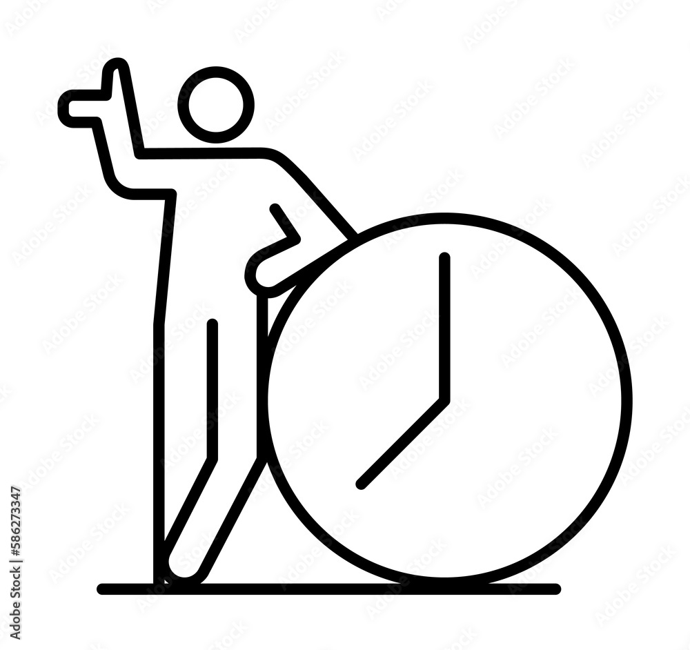 Poster clock deadline icon. element of conceptual figures icon for mobile concept and web apps. thin line c