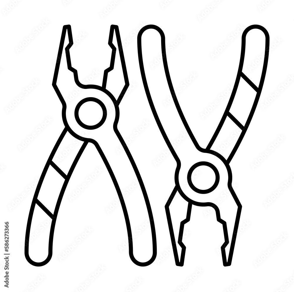 Poster pliers icon. simple line, outline elements of construction tool icons for ui and ux, website or mobi