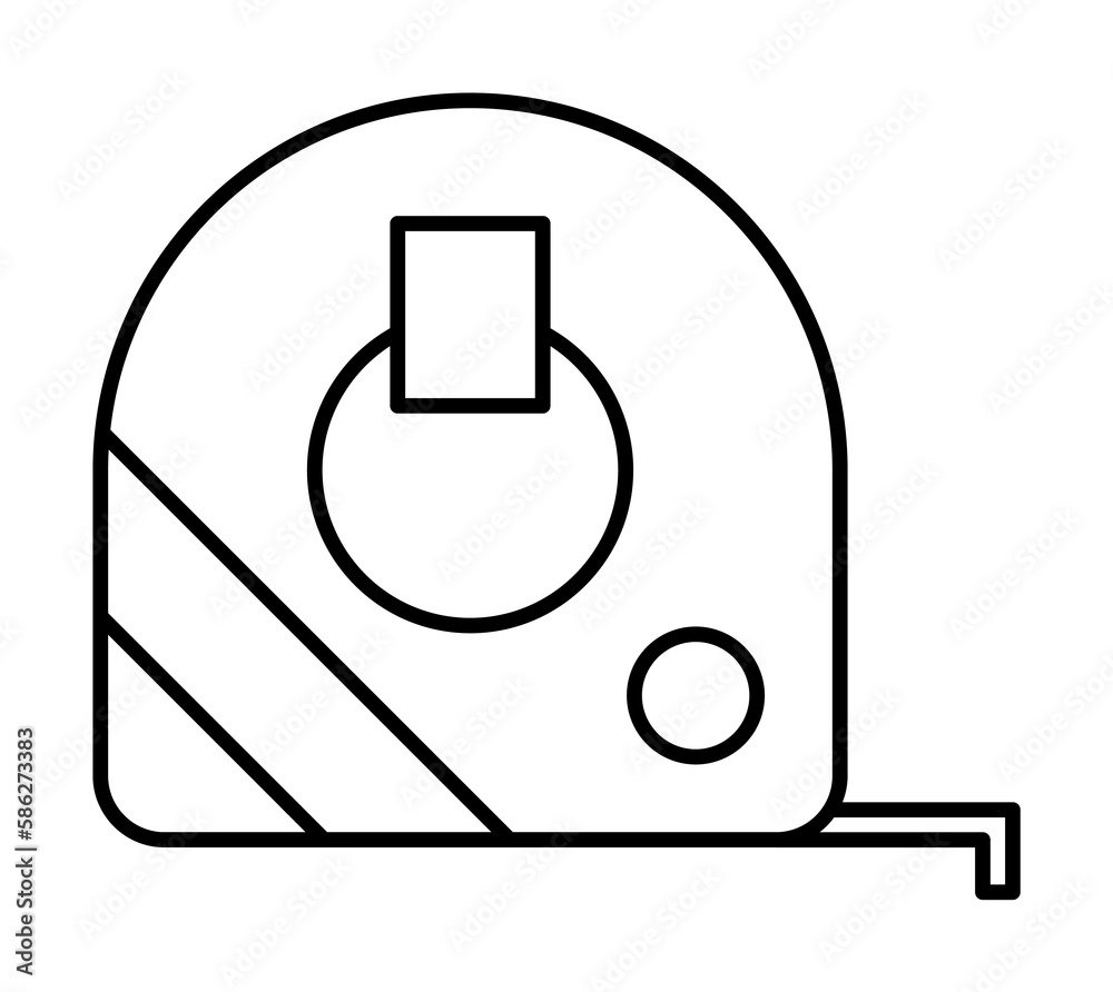 Poster measuring tape icon. simple line, outline elements of construction tool icons for ui and ux, website