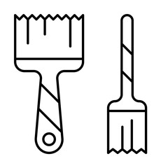 Paint brushes icon. Simple line, outline elements of construction tool icons for ui and ux, website or mobile application
