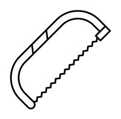 Hand jigsaw icon. Simple line, outline elements of construction tool icons for ui and ux, website or mobile application