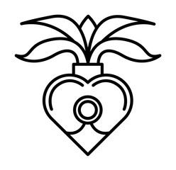 day of the dead, heart icon. Element of day the Dead in Mexico line icon. Thin line icon for website design and development, app development. Premium icon