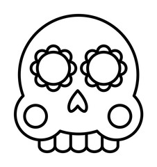 day of the dead, skull icon. Element of day the Dead in Mexico line icon. Thin line icon for website design and development, app development. Premium icon