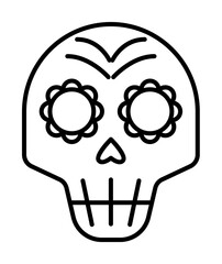 day of the dead, skull icon. Element of day the Dead in Mexico line icon. Thin line icon for website design and development, app development. Premium icon
