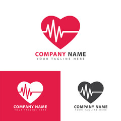 Heart beat line icon design, heartbeat symbol health medical logo, hospital logo