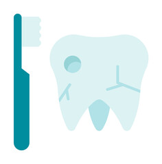 Dentistry, brush, dentist, doctor, hospital teeth tooth color icon