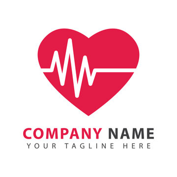Heart beat line icon design, heartbeat symbol health medical logo, hospital logo