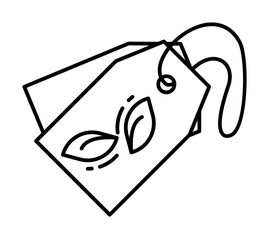 Tag, leafs icon. Simple line, outline ecology icons for ui and ux, website or mobile application