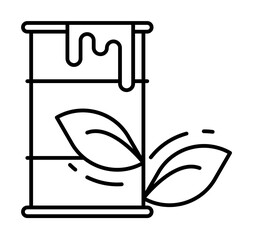 Barrel, fuel, leafs icon. Simple line, outline ecology icons for ui and ux, website or mobile application