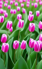 Obraz premium field of tulips created with Generative AI technology