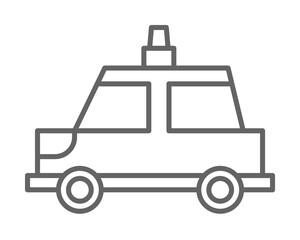 Emergencies, police car icon. Element of emergencies icon. Thin line icon for website design and development, app development