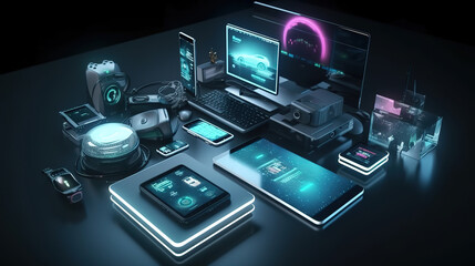 Digital contents concept. Social networking service. Generative Ai