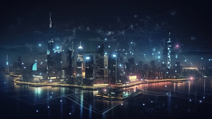Isometric smart city. Generative Ai