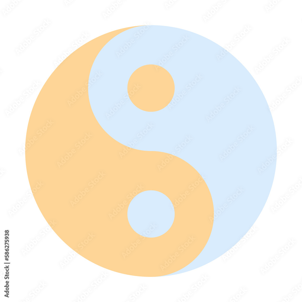 Poster ying yang sign icon. simple color elements of esoteric icons for ui and ux, website or mobile applic