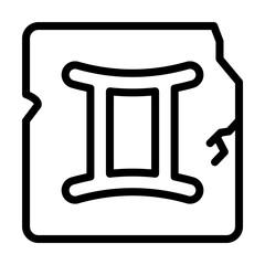 Zodiac Gemini icon. Simple line, outline elements of esoteric icons for ui and ux, website or mobile application