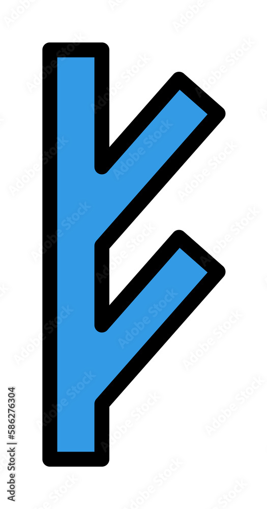 Poster rune symbol icon. simple color with outline elements of esoteric icons for ui and ux, website or mob