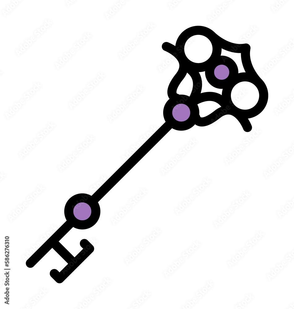 Poster key esoteric icon. simple color with outline elements of esoteric icons for ui and ux, website or mo