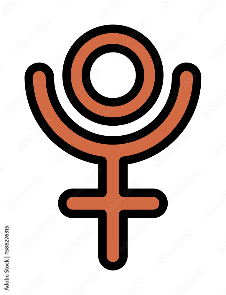 Poster pluto symbol icon. simple color with outline elements of esoteric icons for ui and ux, website or mo