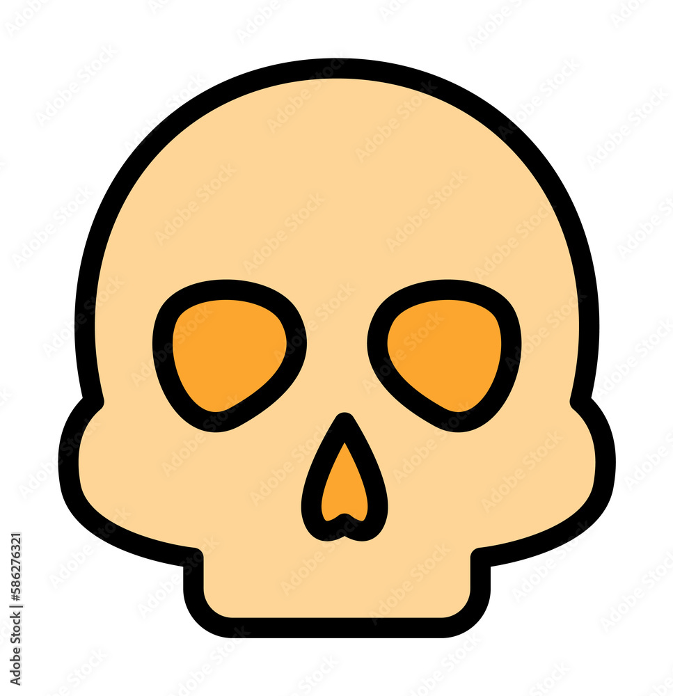 Poster skull head icon. simple color with outline elements of esoteric icons for ui and ux, website or mobi