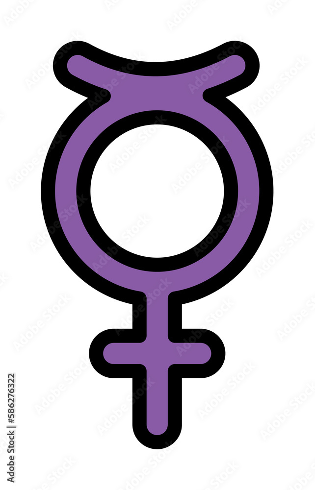 Aufkleber mercury symbol icon. simple color with outline elements of esoteric icons for ui and ux, website or 