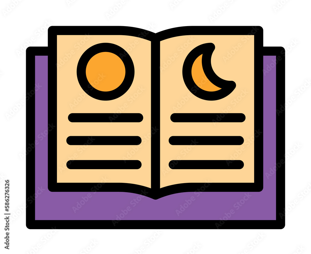 Poster book astrology icon. simple color with outline elements of esoteric icons for ui and ux, website or 