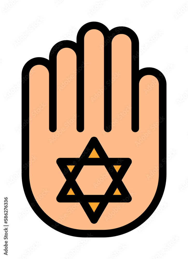 Poster hand esoteric icon. simple color with outline elements of esoteric icons for ui and ux, website or m