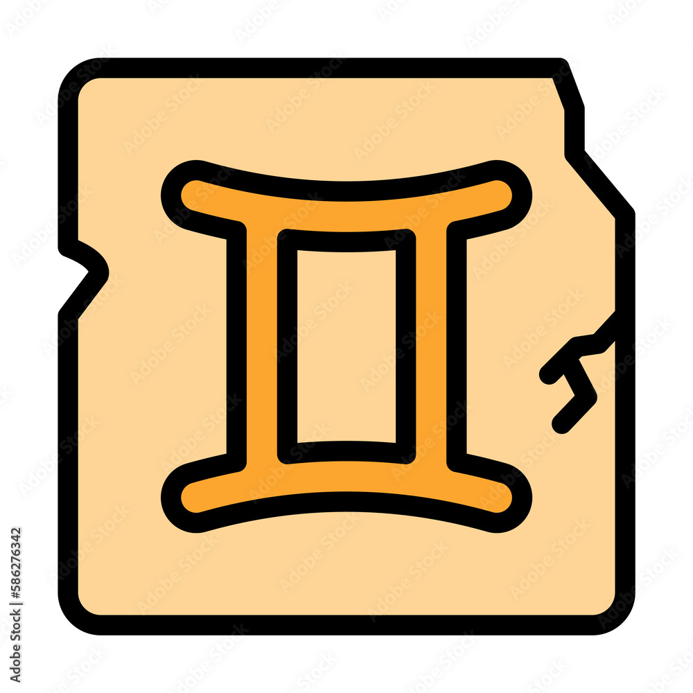 Poster zodiac gemini icon. simple color with outline elements of esoteric icons for ui and ux, website or m