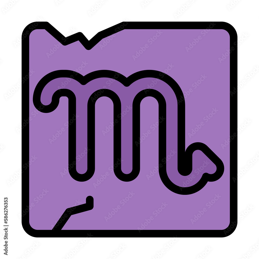 Poster zodiac scorpio icon. simple color with outline elements of esoteric icons for ui and ux, website or 