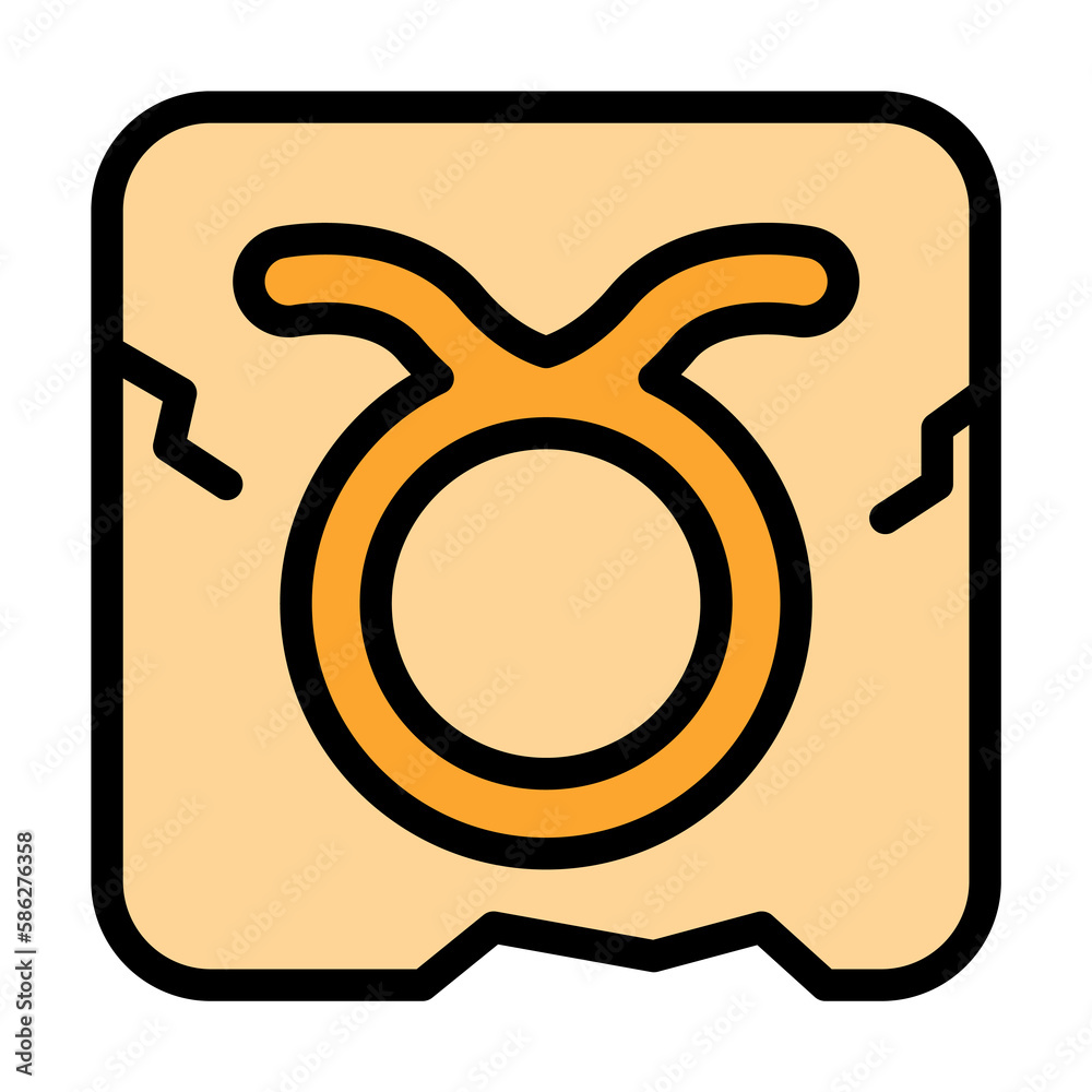 Poster zodiac taurus icon. simple color with outline elements of esoteric icons for ui and ux, website or m
