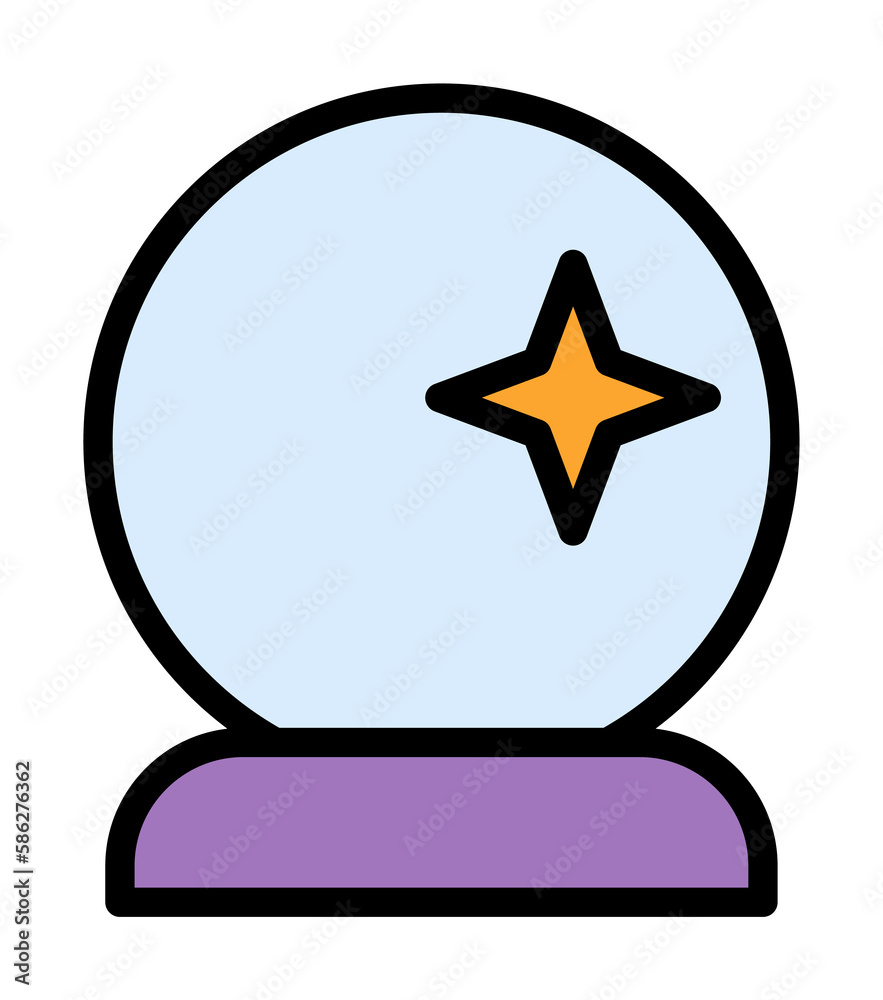Poster crystal ball esoteric icon. simple color with outline elements of esoteric icons for ui and ux, webs