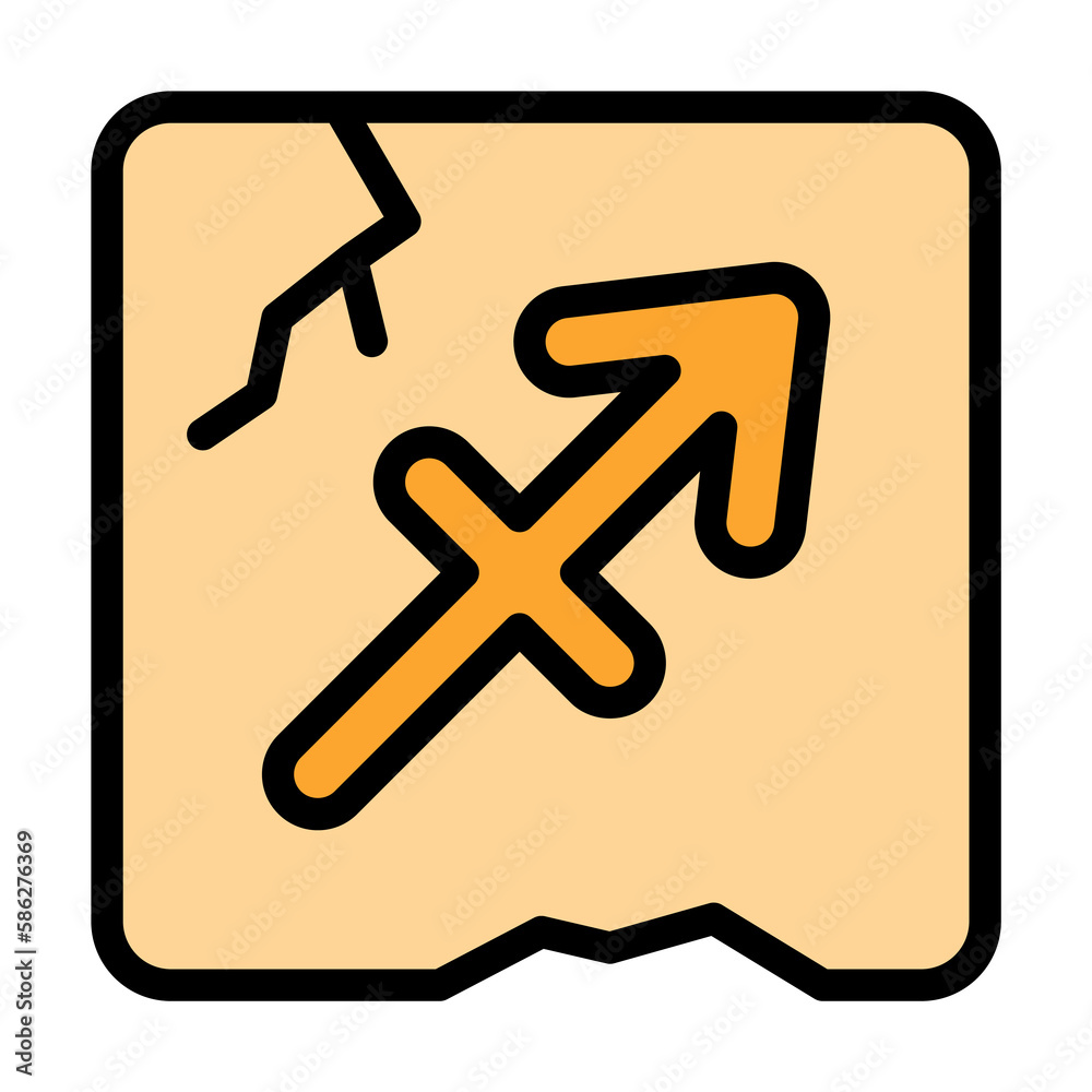 Poster zodiac sagittarius icon. simple color with outline elements of esoteric icons for ui and ux, website