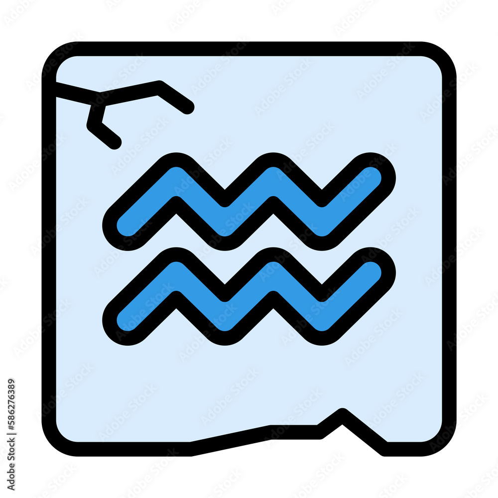 Poster zodiac aquarius icon. simple color with outline elements of esoteric icons for ui and ux, website or