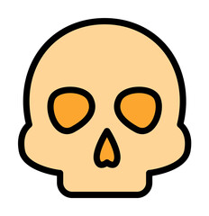 Skull head icon. Simple color with outline elements of esoteric icons for ui and ux, website or mobile application