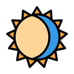 Moon sun icon. Simple color with outline elements of esoteric icons for ui and ux, website or mobile application