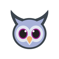Owl head cartoon animal icon