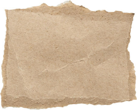 piece of brown paper tear isolated on white background